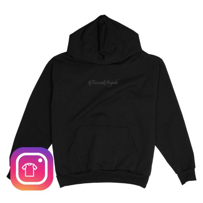 Official Fuerza Regida Merch Store Fuerza Regida Script Heavyweight Sweatshirts - Black