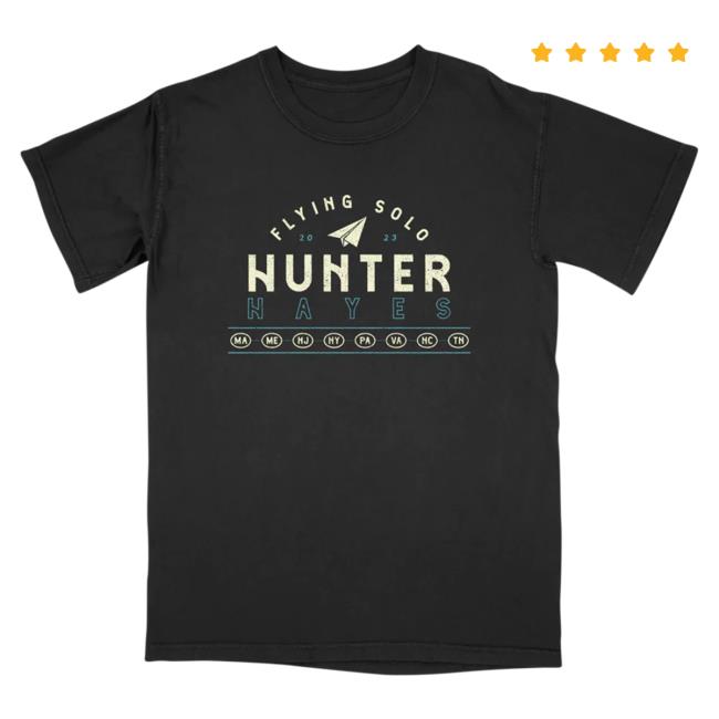 Official Hunter Hayes Store Hunterhayes Flying Solo Tour Shirt 2024 The Flying Solo Tour Merch