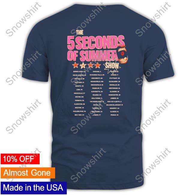 The 5 Seconds Of Summer Show World Tour 2023 5Sos Tee Official 5 Seconds Of Summer Merch World Tour 2023 5Sos Black Tee