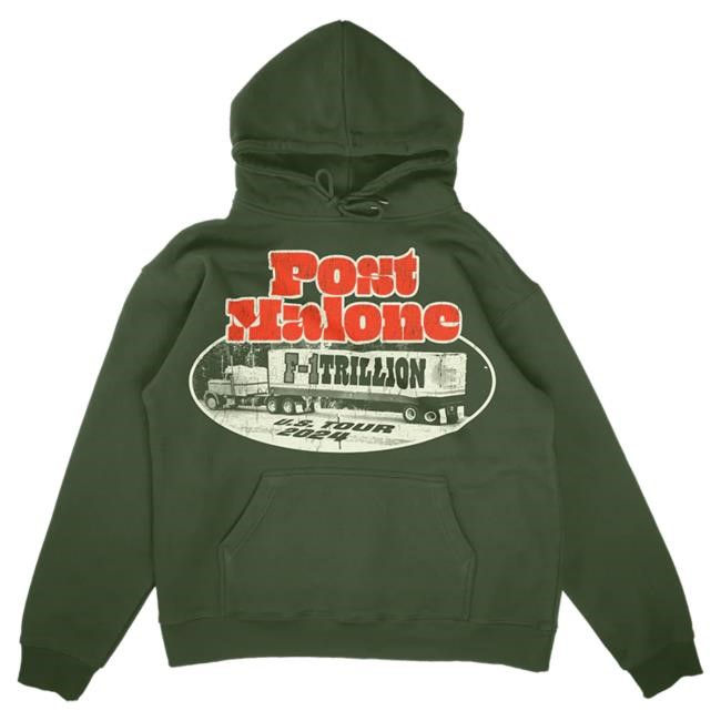 Official Post Malone Merch Store Shop Post Malone F-1 Trillion Green Tour Attractive Hoodie