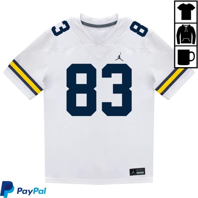The M Den Michigan Wolverines #83 Zack Marshall Student Athlete White Football Jersey Shirts