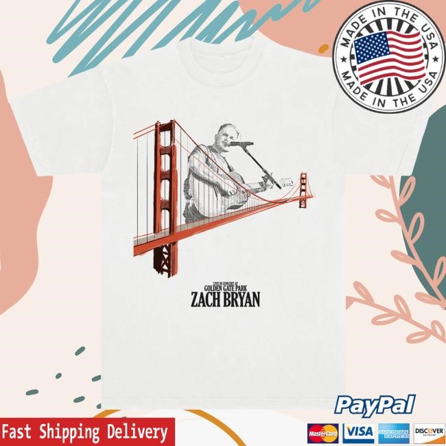 Official Zach Bryan Merch Store Shop Golden Gate Park Bridge Tshirt
