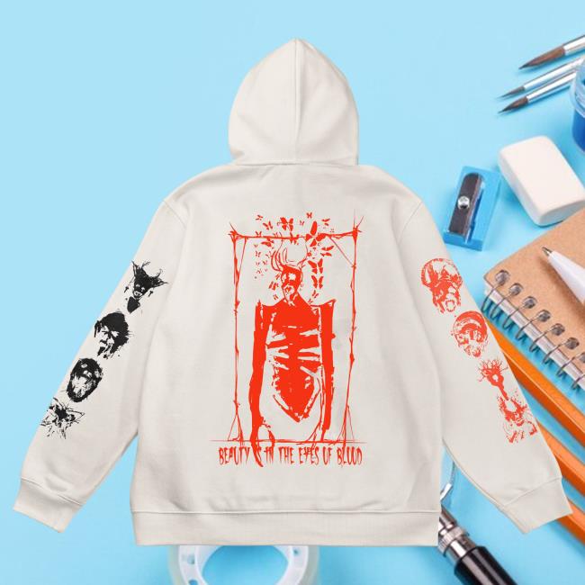 Official Any Means Necessary Clothing Sleep Blooderfly Redfall Beauty Is In The Eys Of Blood Crew neck Sandshell