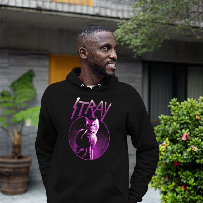 Qwertee Merch Neon Cat Long Sleeve Qwertee