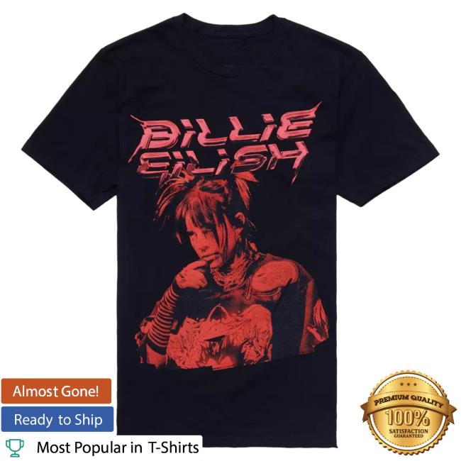 Official Billie Eilish Tours Merch Store Billie Eilish Red Portrait Boyfriend Fit Girls Attractive Shirt BillieEilish Apparel Clothing Shop Billieeilishtrs