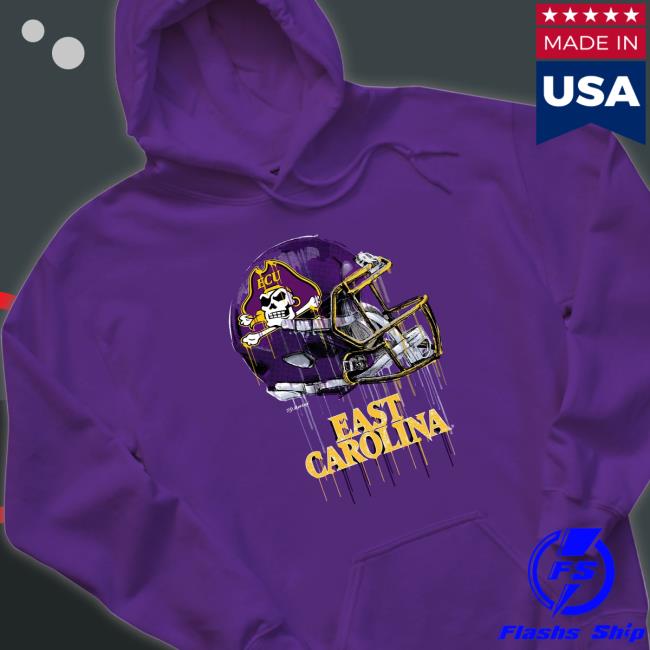 Official East Carolina Pirates Original Dripping Football Helmet Hoodies