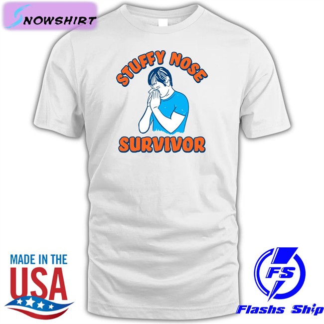 White Stuffy Nose Survivor T Shirt Shitheadsteve