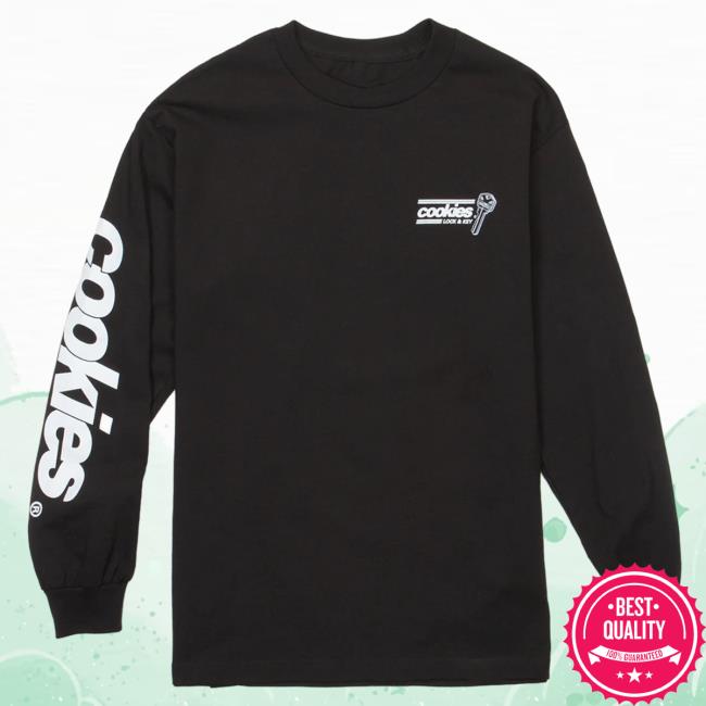Official Cookies Merch Store Cookies Spring 2 Lock And Key L/S T Shirt Black Apparel Clothing Shop Cookiessf