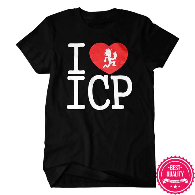Official Icp Merch Clothing Store Insane Clown Posse I Heart ICP Black Tee Shirt