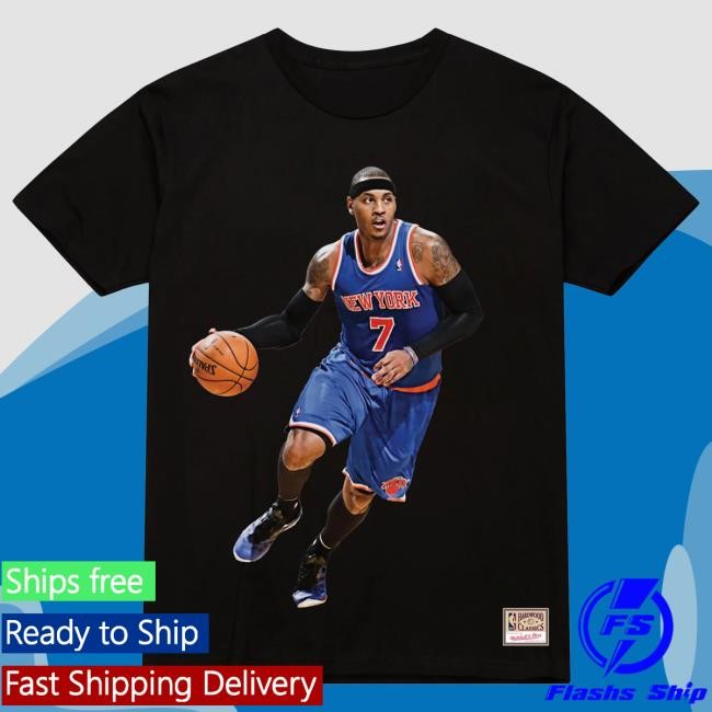 Official Madison Square Garden Merch New York Knicks Mitchell & Ness Knicks Carmelo Anthony Ultimate Player Number Tees MSG Shop