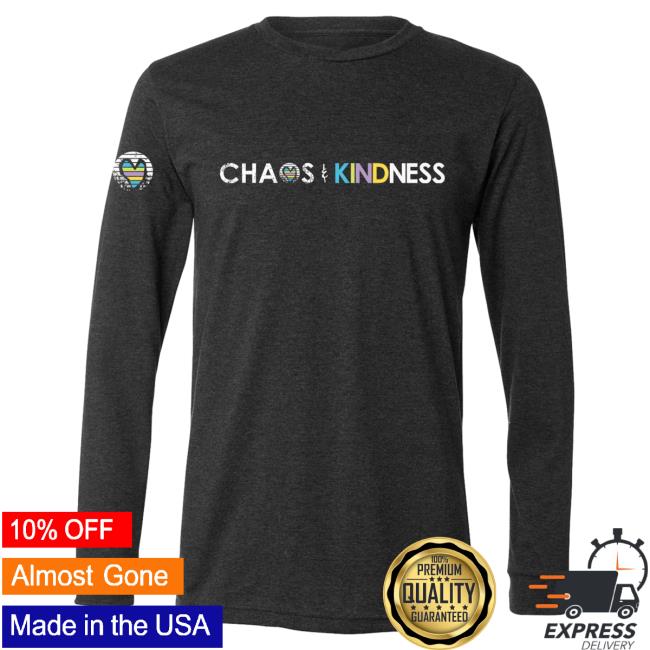 Official Chaos And Kindness Store Chaos & Kindness Logo Long Sleeve T-Shirts Dark Grey Heather