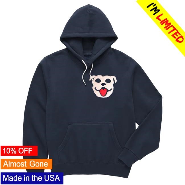 Official Duke And Winston Bulldog Heart Patch Hooded Sweatshirt (Navy) Duke & Winston