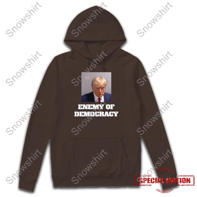 Enemy Of Democracy Trump's Mugshot Tee Shirt Official Republicans For Joe Biden Enemy Of Democracy Trump's Mugshot Tee Shirt