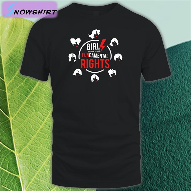 Girls Just Want to Have Fundamental Rights Shirt Black Bonfire Merch Girls Just Want to Have Fundamental Rights Tee Shirt Cyndi Lauper