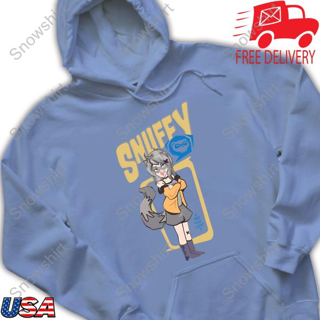 Snuffy Merch Snuffy Retro Raccoon Are You Lost Blue Hoodie