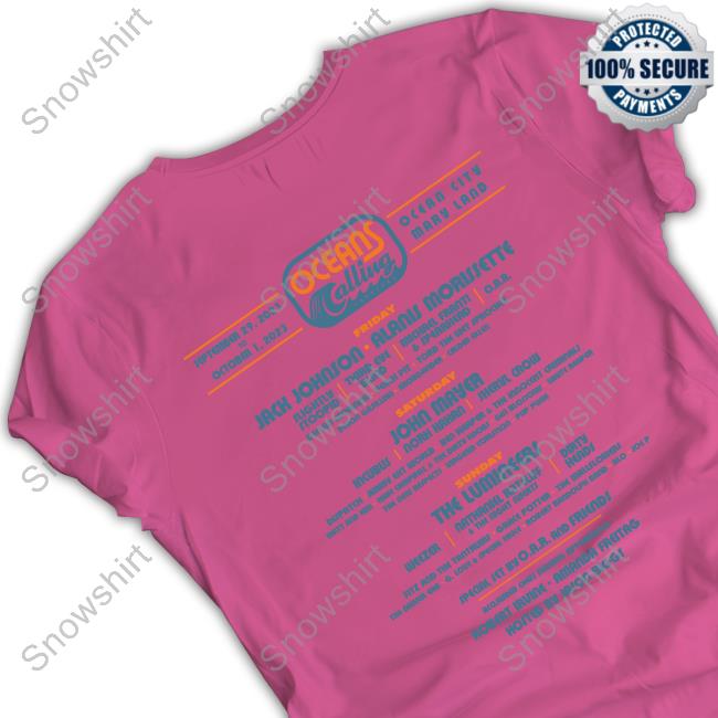 Official Oceans Calling Festival Rainbow Lineup T-Shirt Official Oceans Calling Festival Merch Rainbow Lineup Shirts