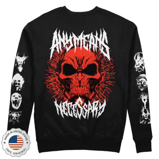 Any Means Necessary Clothing Vampire God Pull Over Hoodie Black Any Means Necessary Clothing Vampire God Crewneck Sweatshirt Black