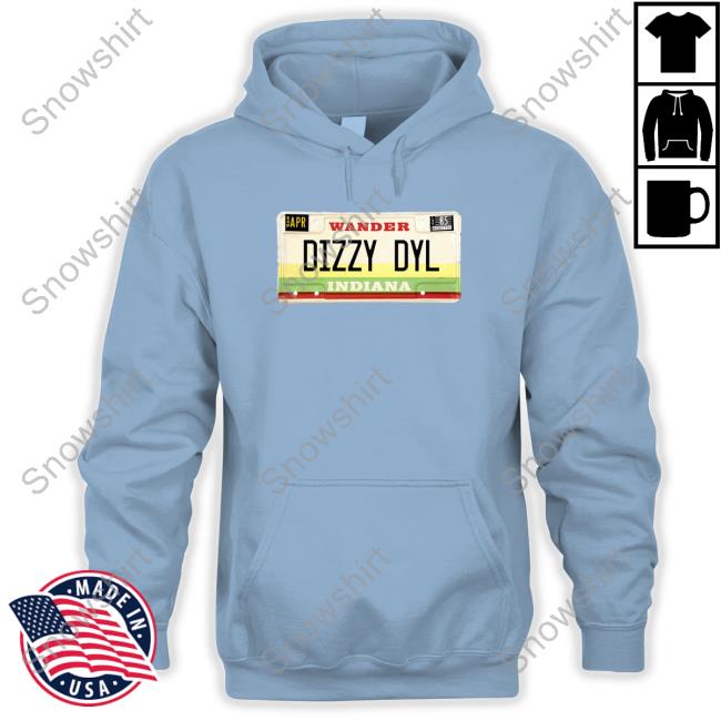 Official Wander Dizzy Dyl Indiana Plate Tee Shirt Official Dizzy Dyl Merch Wander Indiana Plate Tee