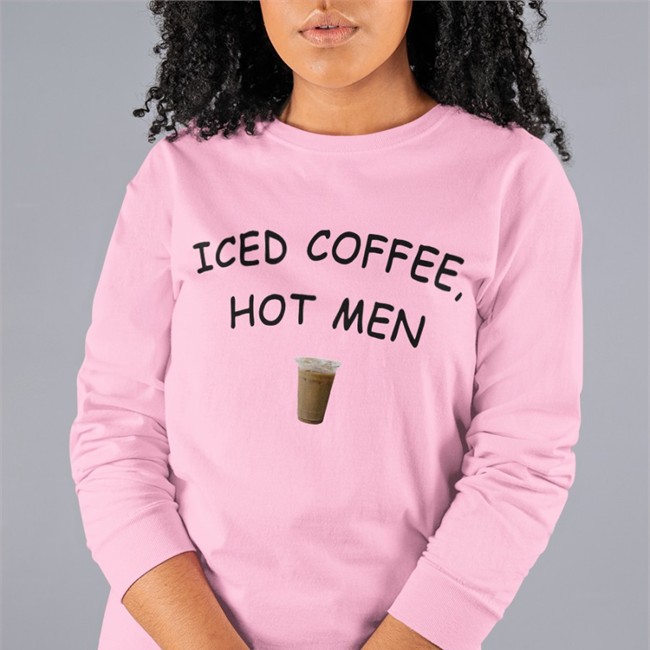 Iced Coffee Hot Men Long Sleeve T Shirt Austin Yeahabsolutelyy Iced Coffee Hot Men Shirts