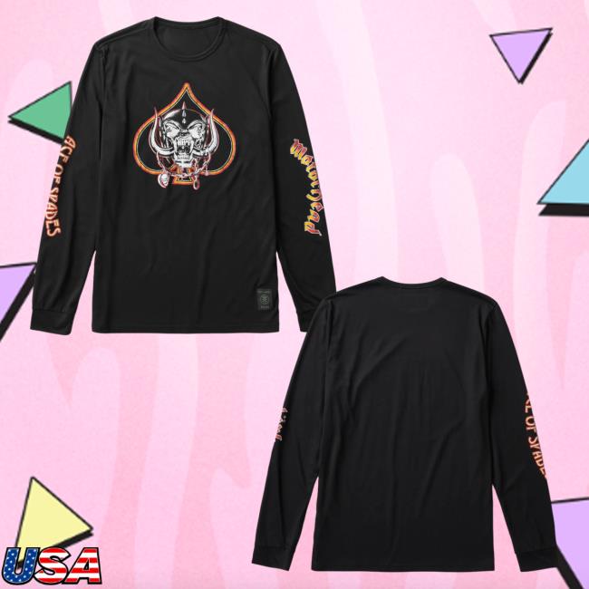 Official Roark Clothing Store Shop Motörhead Mathis Ace Of Spades Long Sleeve Tee Black