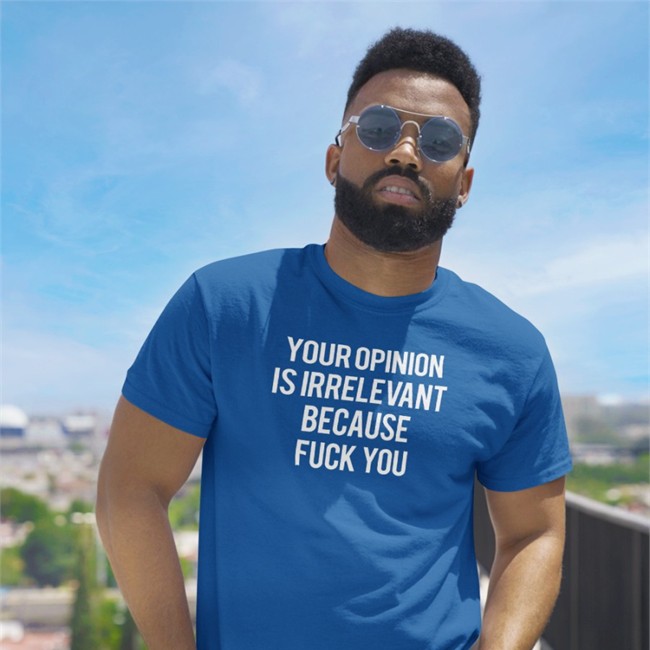 Shirts That Go Hard Your Opinion Is Irrelevant Because Fuck You Tee