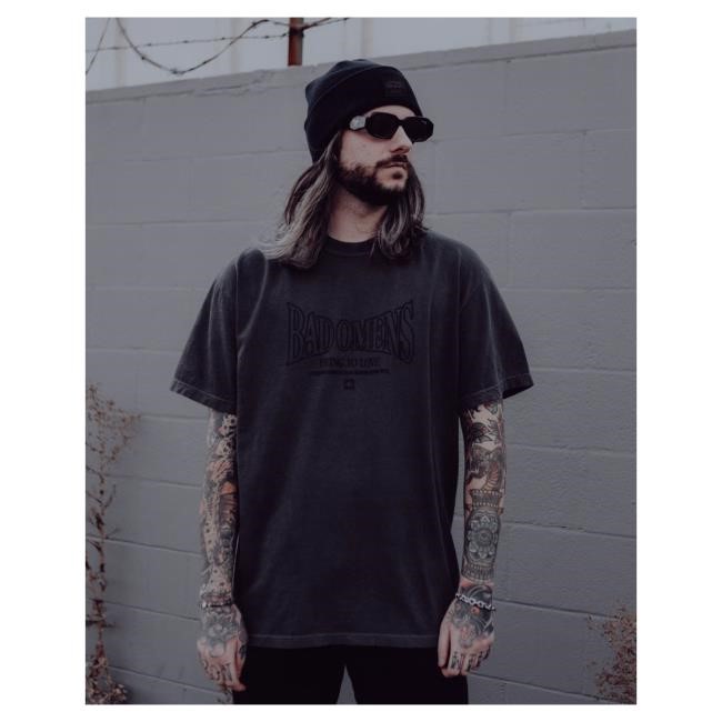 Official Bad Omens Merch Store Dying To Love Hot Shirt • VINTAGE GREY