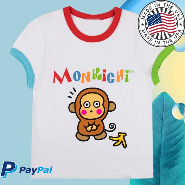 Official Sanrio Apparel Clothing Merch Store Shop Monkichi X Dumbgood White Ringer Popover Shirt