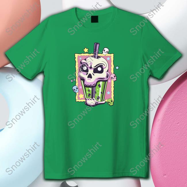 Official Kawaii Creepy Skull Boba Bubble Tea Pastel Goth Va Hoodie Kawaii Creepy Skull Boba Bubble Tea Pastel Goth Va Hooded Sweatshirt