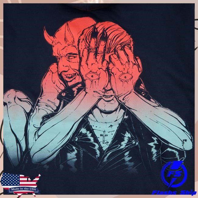 Official Queens Of The Stone Age Unborn Again Navy Pullover Hoodie Qotsa