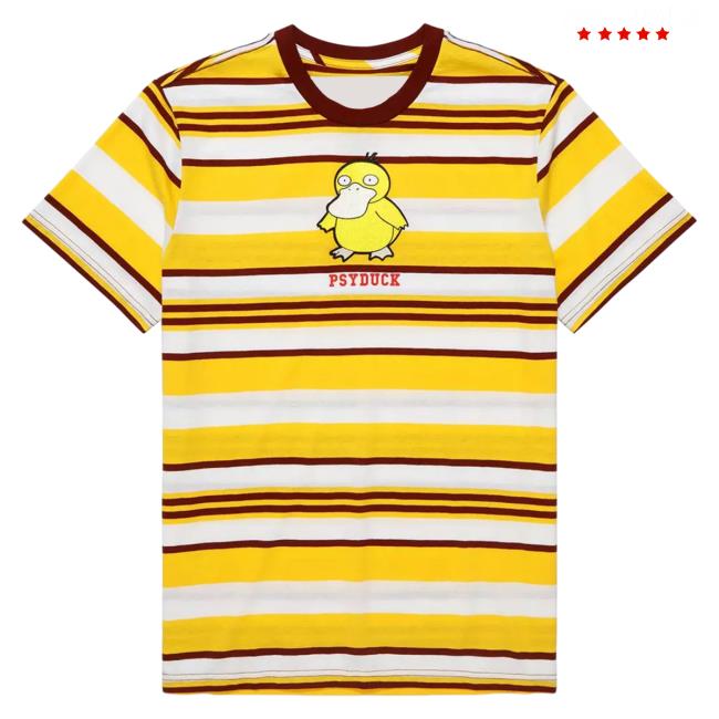 Officia Official Box Lunch Clothing Shop Store Pokémon Psyduck Striped Top Shirt Boxlunch Merch