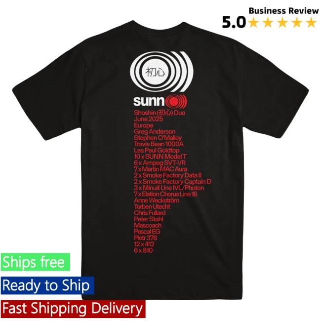 Summer Tour 2025 Sunn O))) Black T-Shirt Band US Merch