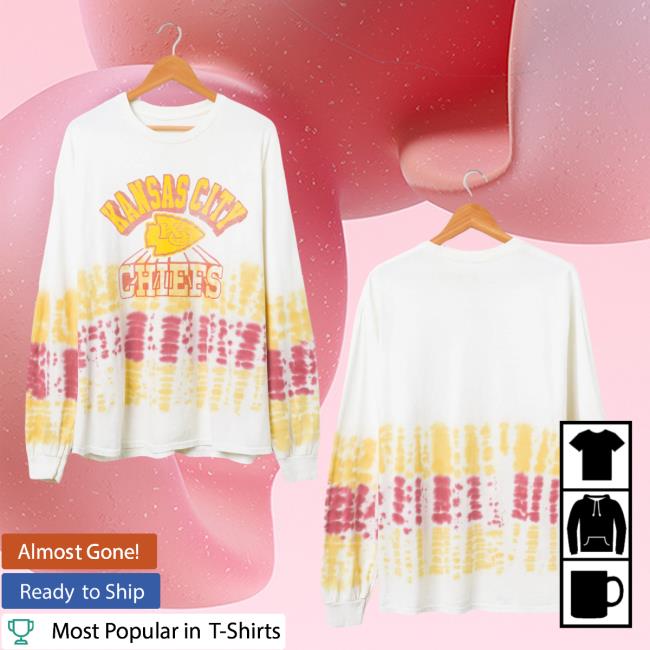 Official Junk Food Apparel Clothing Store Shop Tie-Dye Junkfoodclothing Kansas City Chiefs Tie Dye Long Sleeve Tshirt