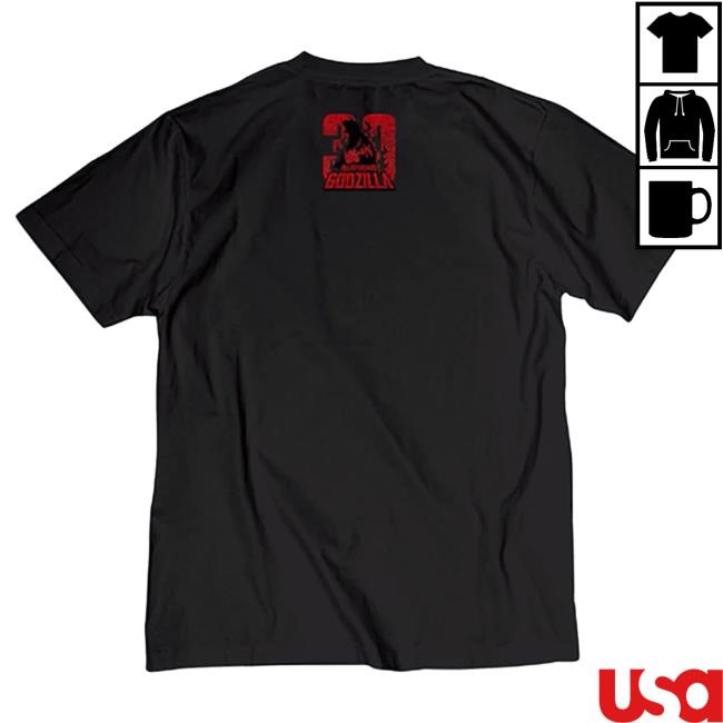 Official Godzilla Merch Store Godzilla vs. Destoroyah 30th Anniversary Scene Illustration Shirt 1 Black