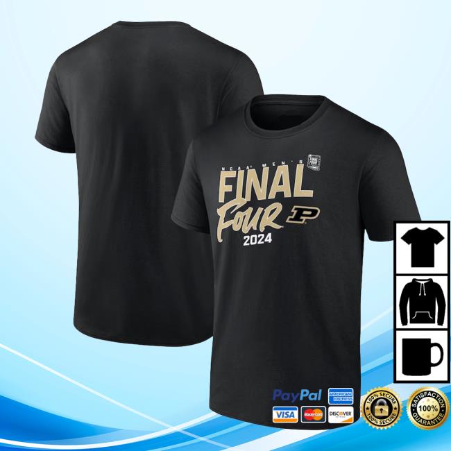 Purdue Boilermakers Fanatics Branded 2024 NCAA Men's Basketball Tournament March Madness Final Four Elite Pursuit Tshirts – Black