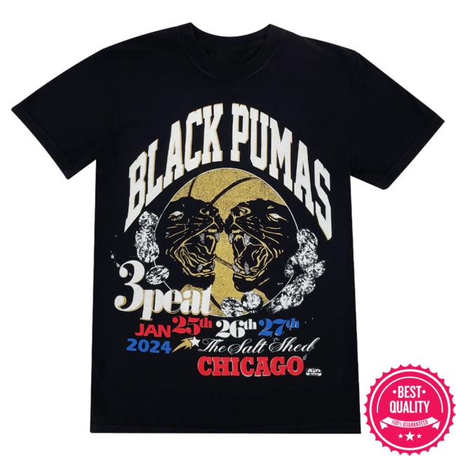 Official Hello Merch Black Pumas Chicago Live 2024 T-Shirts HelloMerch