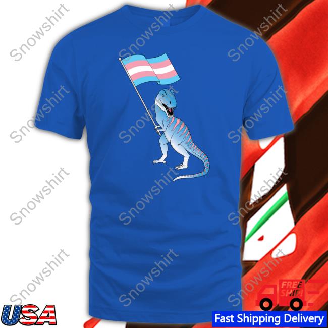 Official Trans Dinosaur Pride Flag Lbgt Gay Lesbian T-Shirt Trans People Getting Common Ws Commontransws