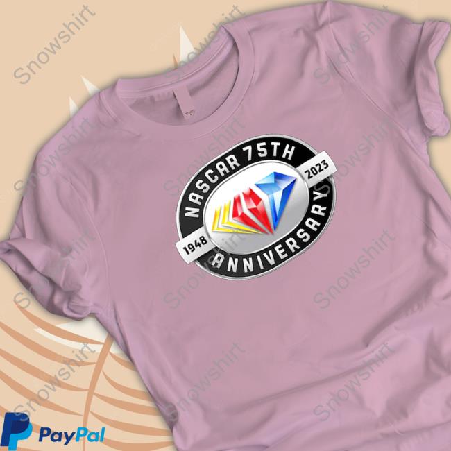 Nascar Merch Checkered Flag 75th Anniversary Logo T Shirt