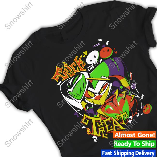 Hazbin Hotel Merch Fizzarolli TRICK OR TREAT T-Shirt Shark Robot Store