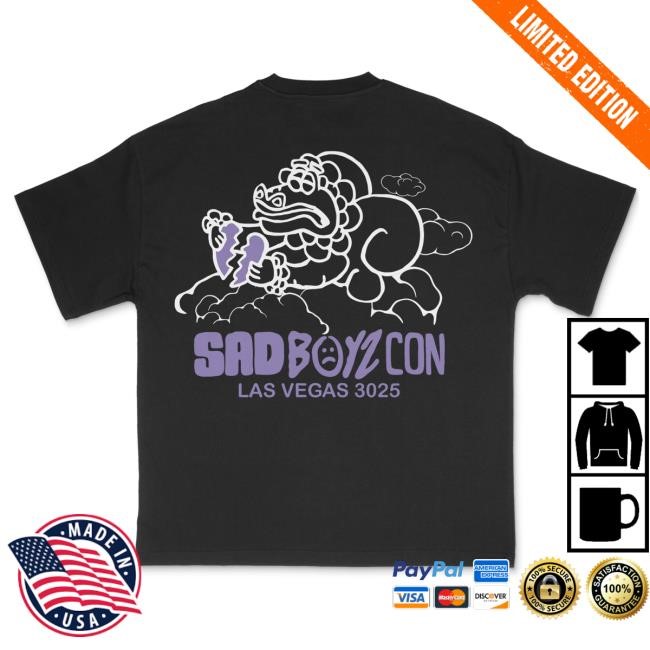 Official Sad Boyz Merch Sad Boyz Dragon Cloud Hot Shirt Black - Purple Print