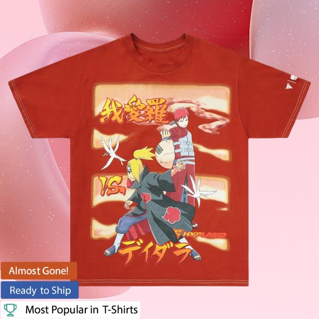 Official Hypland Clothing Merch Store Hypland Shippuden Gaara Deidara Attractive Shirt (Rust)