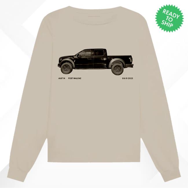 Official Post Malone Merch Store Post Malone Sand Truck Long Sleeve Tees Post Malone Apparel Clothing Shop PostMalone