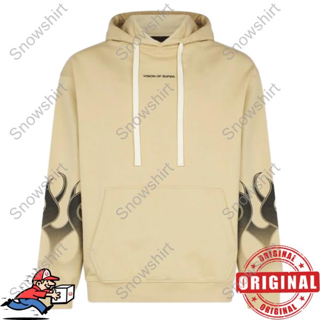 Official Vision Of Super San Crewneck Sweatshirt With Black Gradient Flames