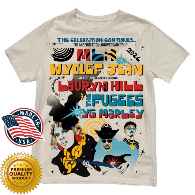 Lauryn Hill Mlh X Fugees X Yg Tour Shirt Beige & Blue | Lauryn Hill Store Official