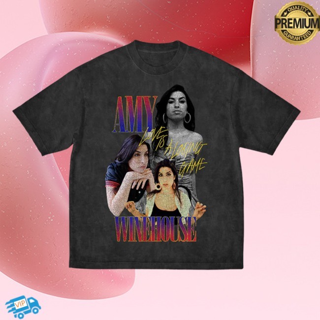 Washed Grey Losing Game Homage Shirt - Amy Winehouse