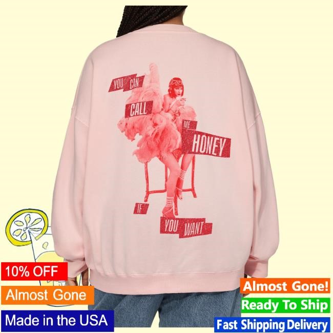 Official Taylor Swift Merch Store Shop You Can Call Me Honey If You Want Pink Crewneck Sweatshirt TaylorSwift