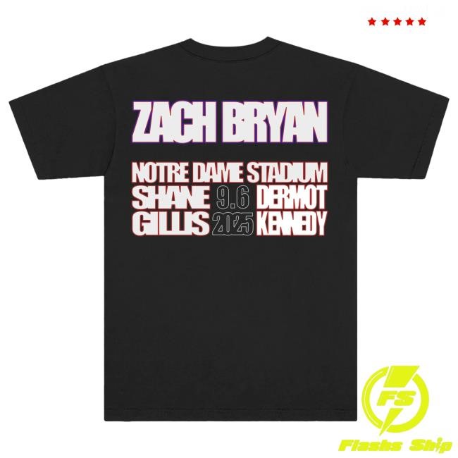 Official Zach Bryan Merch Store Shop ZB Notre Dame T Shirt