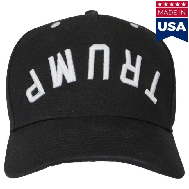 Official Donald Trump Merch Shop Upside Down Trump Embroidered Cap Black/White Trump Store