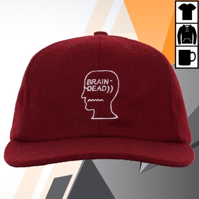 Official Brain Dead Merch Store We Are Brain Dead Flannel Logohead 6 Panel Hat - Black Official Brain Dead Merch Store We Are Brain Dead Flannel Logohead 6 Panel Cap - Black