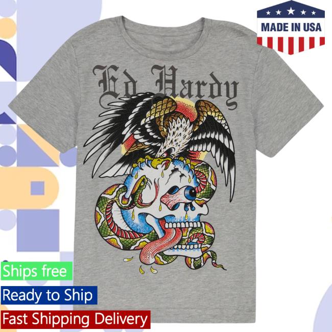 Official Ed Hardy Merch Store Rhinestone Battle Skull Shirt New EdHardy Apparel Clothing Shop