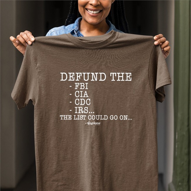 Americana By Danielle Merch Defund The Fbi Cia Cdc Irs The List Could Go On V Neck T Shirt Danielle D'Souza Gill